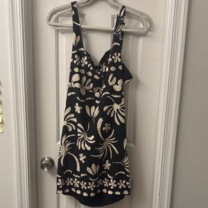 Corey Lynn Calter Black and Cream Floral Mini Dress
